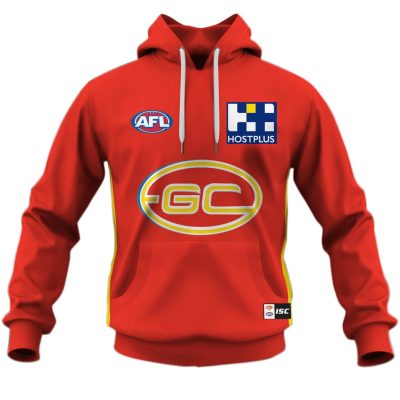 AFL Gold Coast Suns Custom Name Number 2020 Home Guernsey
 Pullover Hoodie