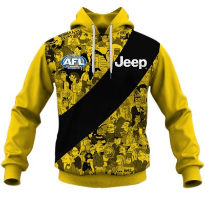 AFL Richmond Tigers Custom Name Number The Simpsons Pullover Hoodie