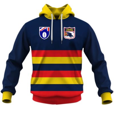 AFL Adelaide Crows Custom Name Number Vintage Retro Guernsey 90s Pullover Hoodie