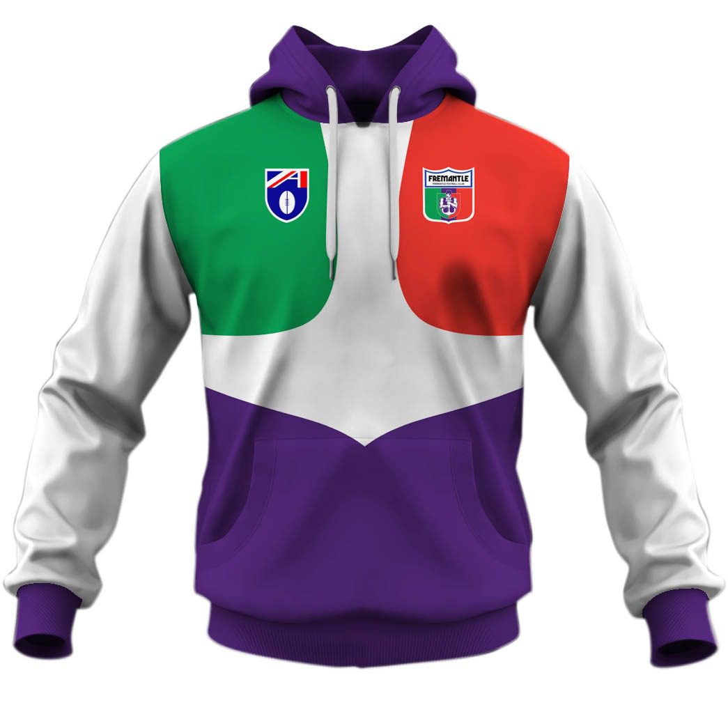 AFL Fremantle Dockers Custom Name Number Vintage Retro Guernsey 90s Pullover Hoodie AFL Fremantle Dockers Custom Name Number Vintage Retro Guernsey 90s Pullover Hoodie
