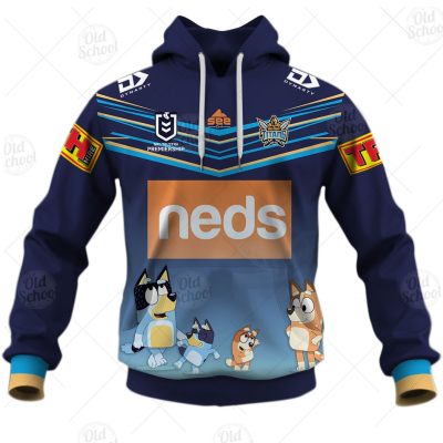 NRL Gold Coast Titans Custom Name Number x Bluey Pullover Hoodie