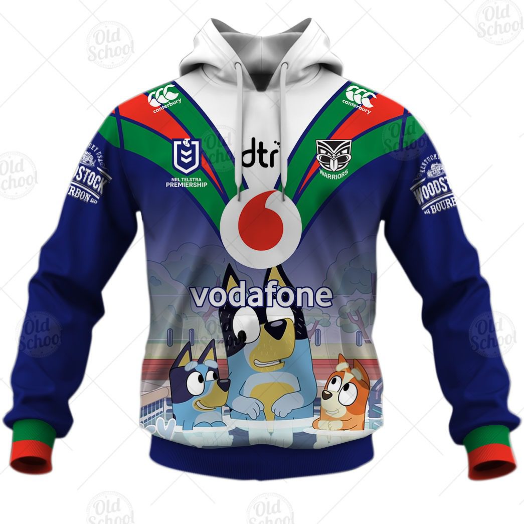 NRL New Zealand Warriors Custom Name Number x Bluey Jersey 2020 Pullover Hoodie NRL New Zealand Warriors Custom Name Number x Bluey Jersey 2020 Pullover Hoodie