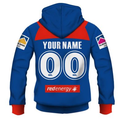 NRL Newcastle Knights Custom Name Number 2020 Home Jersey Care Emoji Pullover Hoodie