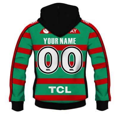 NRL South Sydney Rabbitohs Custom Name Number 2020 Home Jersey Care Emoji Pullover Hoodie