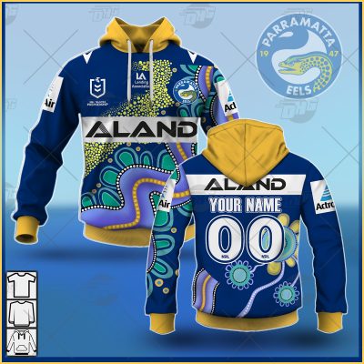 NRL Parramatta Eels Custom Name Number On Field Indigenous Jersey 2021 Pullover Hoodie