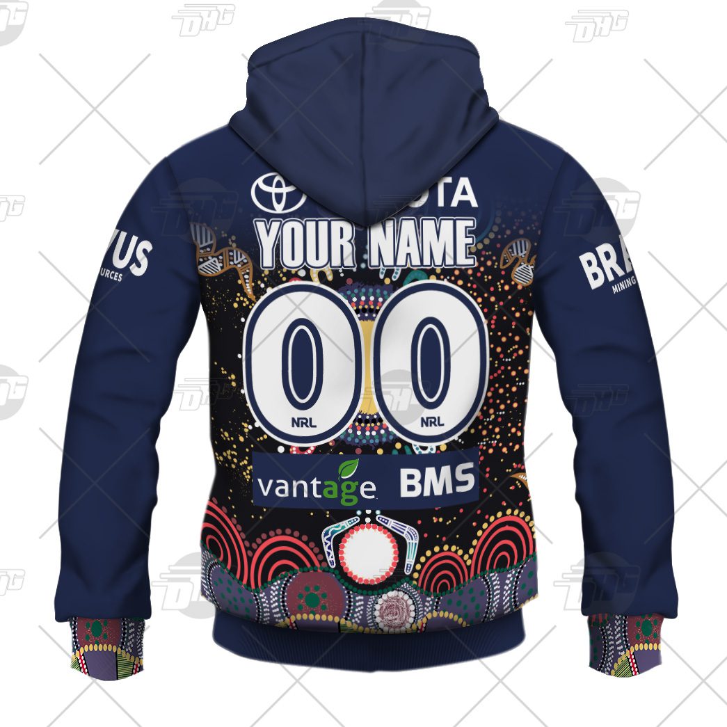 NRL North Queensland Cowboys Custom Name Number On Field Indigenous Jersey 2021 Pullover Hoodie NRL North Queensland Cowboys Custom Name Number On Field Indigenous Jersey 2021 Pullover Hoodie