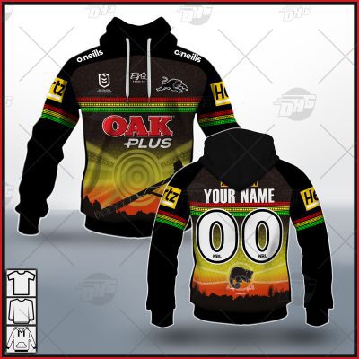 NRL Penrith Panthers Custom Name Number On Field Indigenous Jersey 2021 Pullover Hoodie
