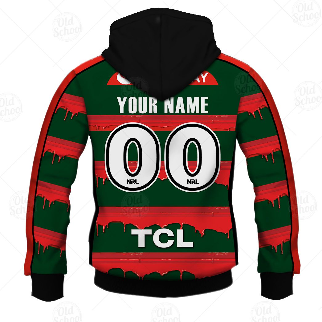 NRL South Sydney Rabbitohs Custom Name Number x The Simpsons 2020 Halloween Pullover Hoodie NRL South Sydney Rabbitohs Custom Name Number x The Simpsons 2020 Halloween Pullover Hoodie