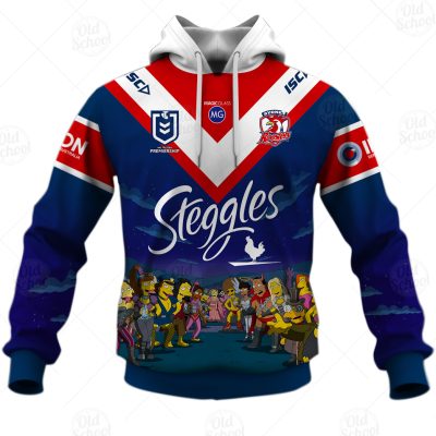NRL Sydney Roosters Custom Name Number x The Simpsons 2020 Halloween Pullover Hoodie