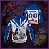 NRL Canterbury-Bankstown Bulldogs Custom Name Number x The Simpsons 2020 Halloween Pullover Hoodie