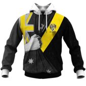 AFL Richmond Tigers Custom Name Number Black Flag Pullover Hoodie