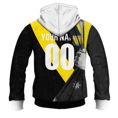 AFL Richmond Tigers Custom Name Number Black Flag Pullover Hoodie