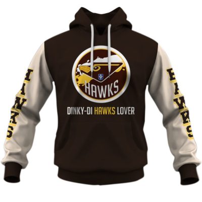 AFL Hawthorn Hawks Custom Name Number Vintage Retro Pullover Hoodie V2