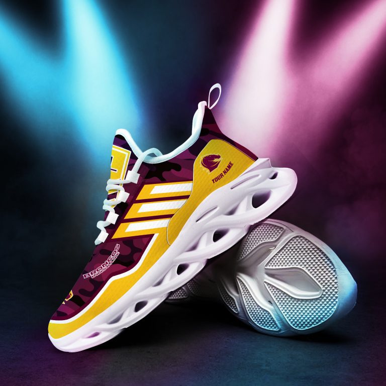 NRL Brisbane Broncos Custom Name Camo Max Soul Shoes NRL Brisbane Broncos Custom Name Camo Max Soul Shoes