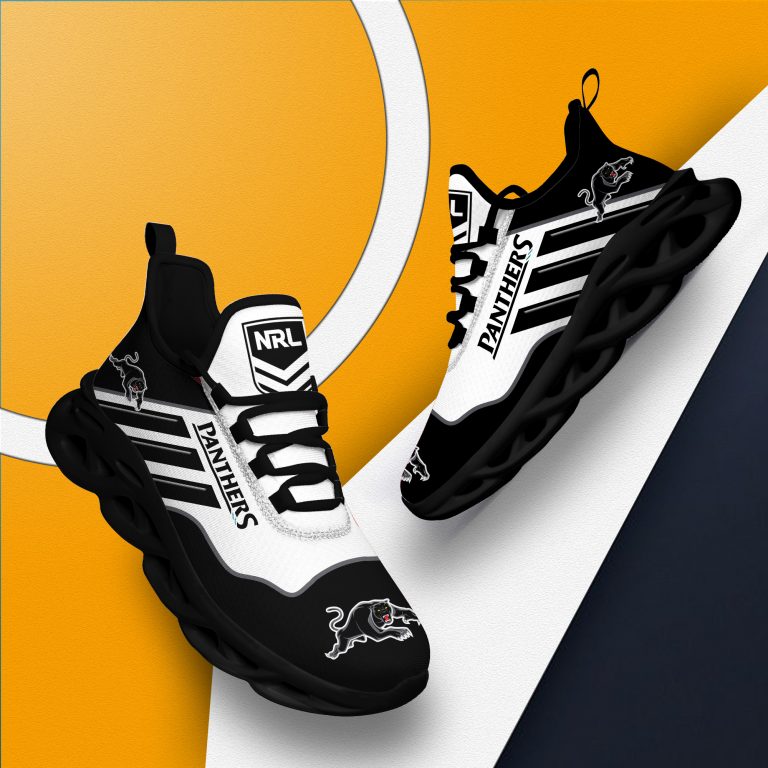 NRL Penrith Panthers Black White Max Soul Shoes NRL Penrith Panthers Black White Max Soul Shoes