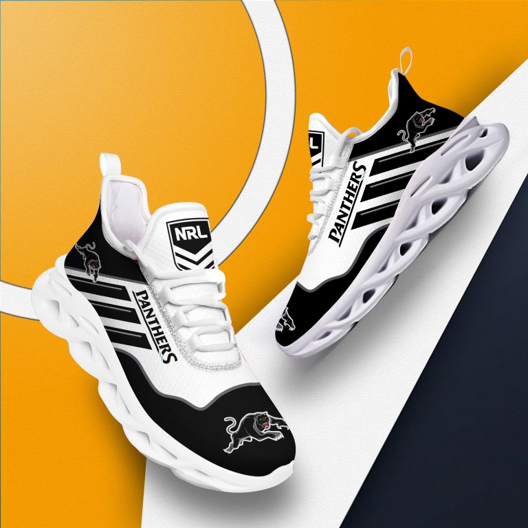 NRL Penrith Panthers Black White Max Soul Shoes NRL Penrith Panthers Black White Max Soul Shoes