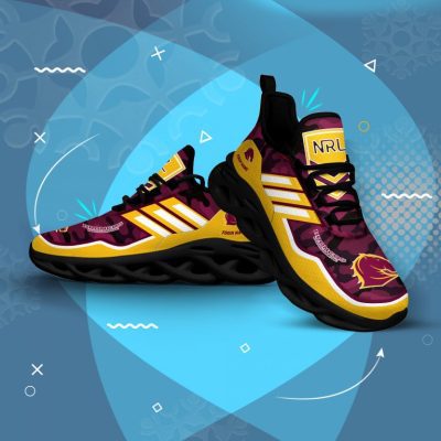 NRL Brisbane Broncos Custom Name Camo Max Soul Shoes