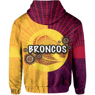 NRL Brisbane Broncos Aboriginal Patterns Pullover Hoodie