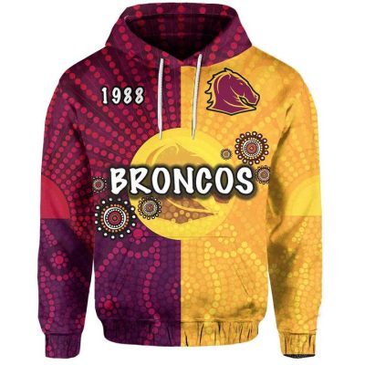 NRL Brisbane Broncos Aboriginal Patterns Pullover Hoodie