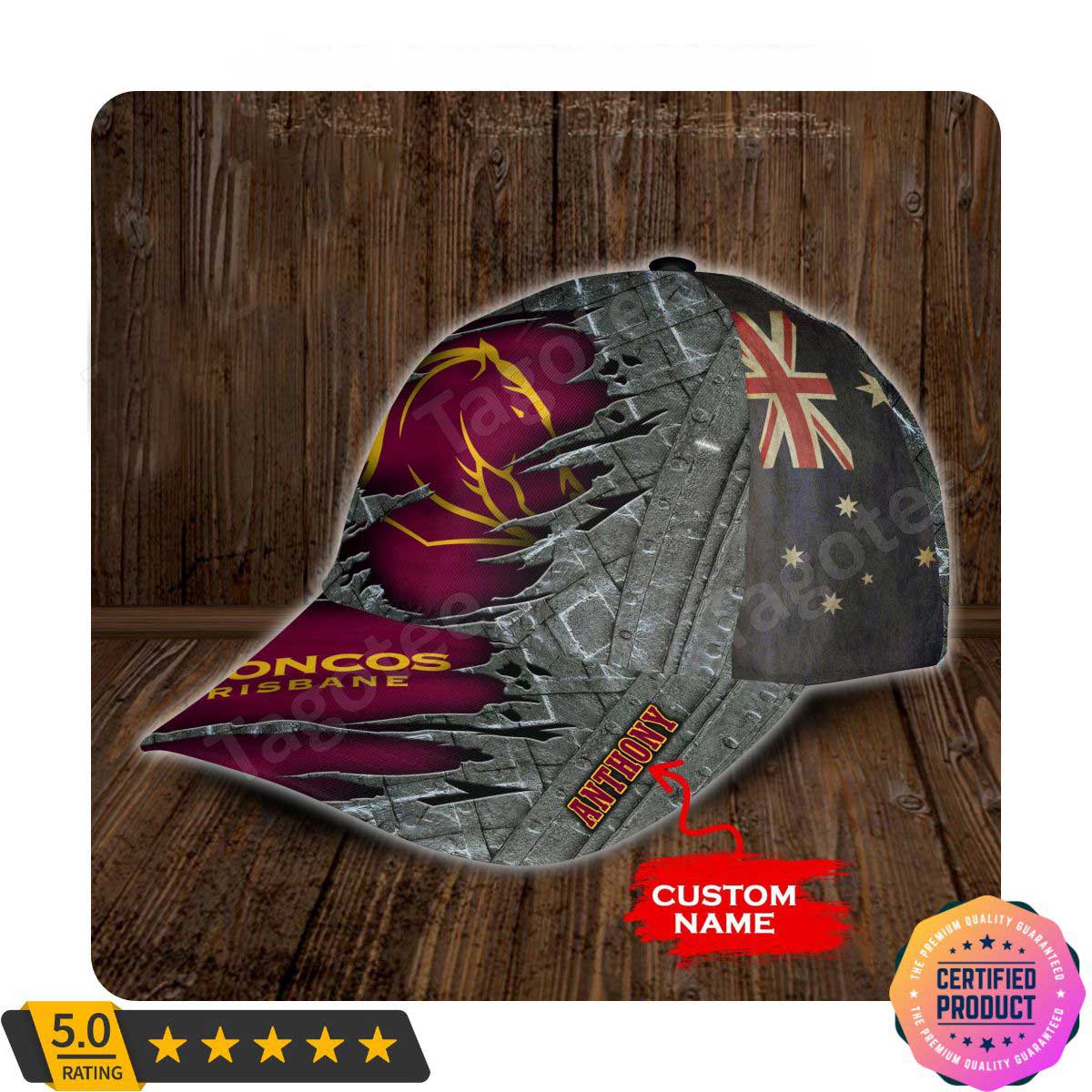 NRL Brisbane Broncos Custom Name Logo Classic Cap NRL Brisbane Broncos Custom Name Logo Classic Cap