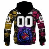 Nrl Brisbane Broncos Custom Name Number Rose Dragon Pullover Hoodie Back.jpg - demo10