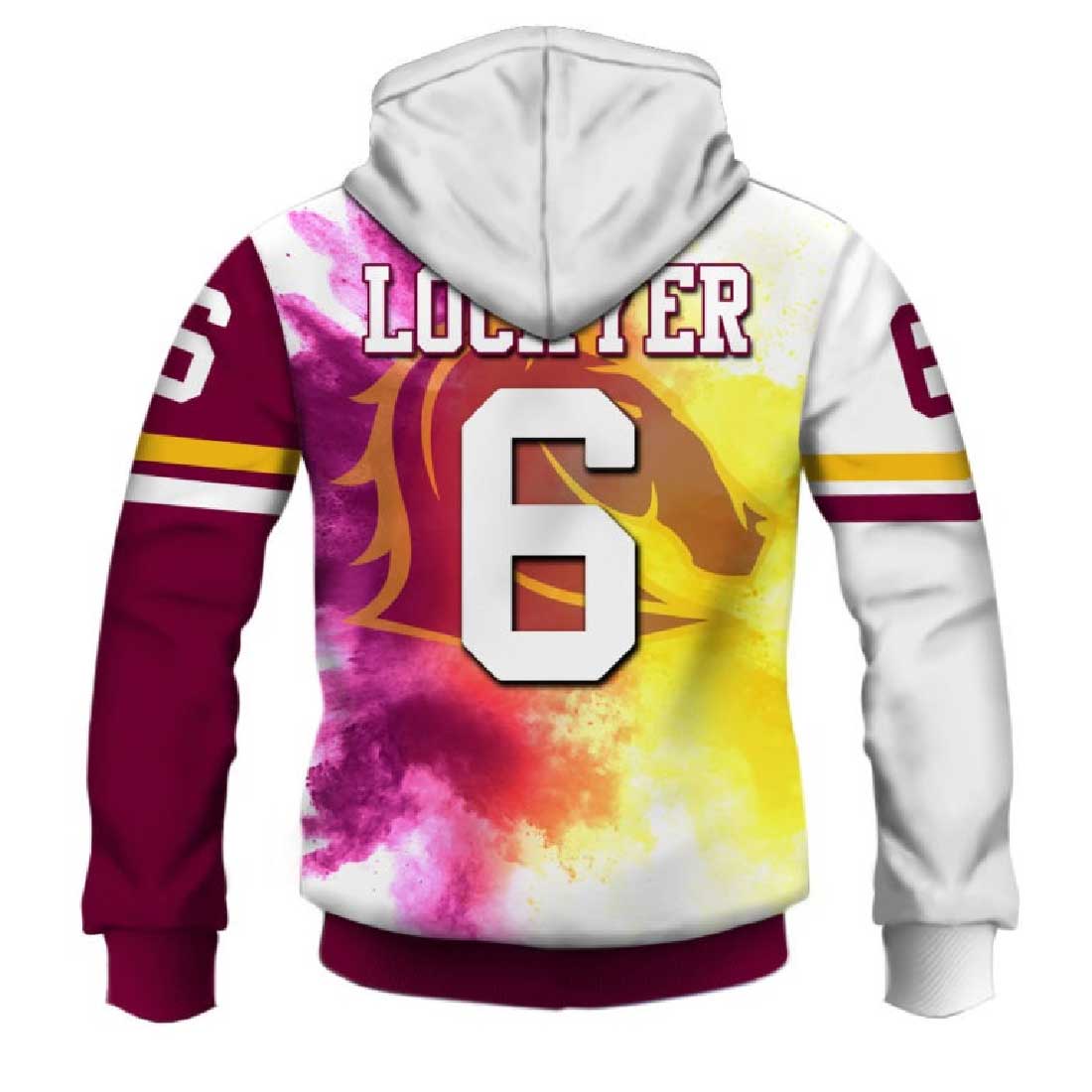 NRL Brisbane Broncos Darren Lockyer No 6 Pullover Hoodie V3 NRL Brisbane Broncos Darren Lockyer No 6 Pullover Hoodie V3