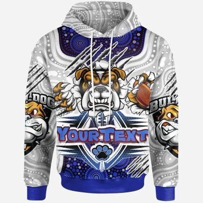 NRL Canterbury-Bankstown Bulldogs Custom Text Indigenous Mascot Pullover Hoodie