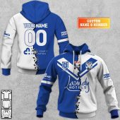 NRL Canterbury-Bankstown Bulldogs Custom Name Number 2023 Mix Jersey V2 Pullover Hoodie