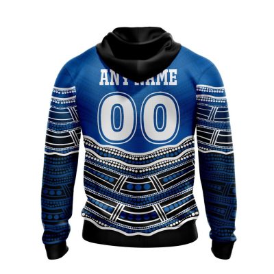 NRL Canterbury-Bankstown Bulldogs Custom Name Number Indigenous Mascot Pullover Hoodie