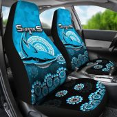 Nrl Cronulla Sutherland Sharks Aboriginal Mix 3d Patterns Car Seat Covers 1.jpg - demo10