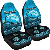 Nrl Cronulla Sutherland Sharks Aboriginal Mix 3d Patterns Car Seat Covers 2.jpg - demo10