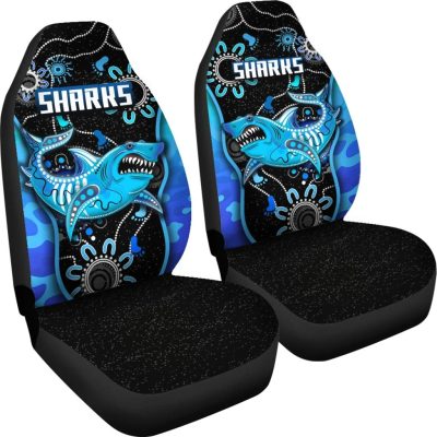 NRL Cronulla-Sutherland Sharks ANZAC Day Unique Indigenous Car Seat Covers