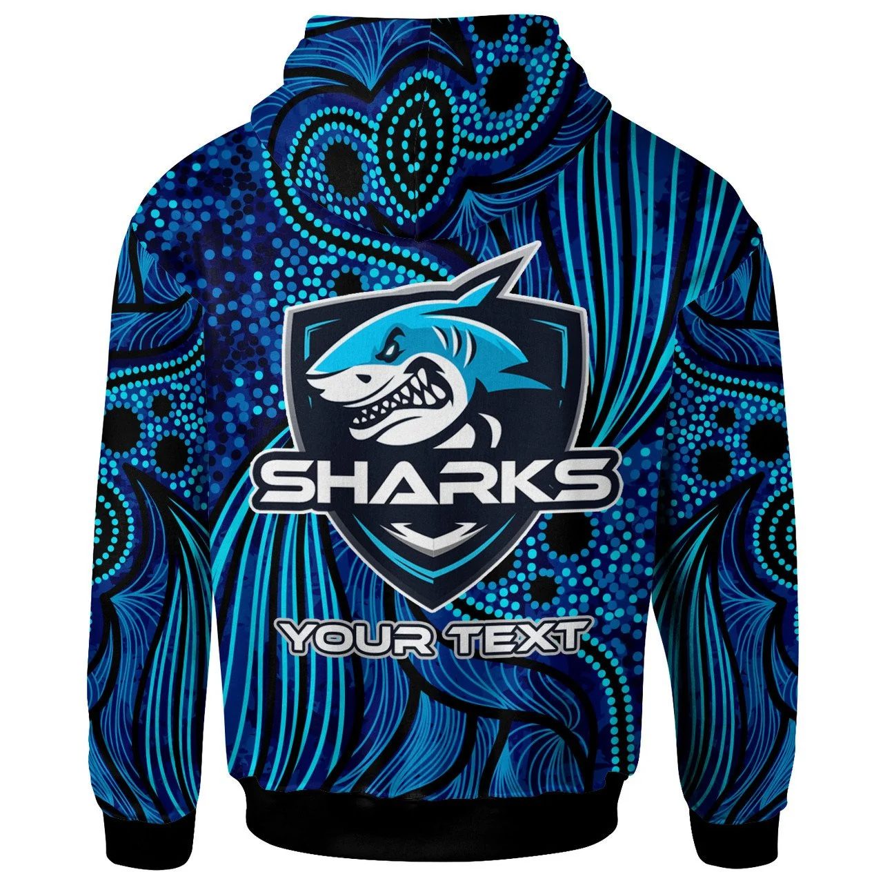 NRL Cronulla-Sutherland Sharks Custom Name Aboriginal Pullover Hoodie NRL Cronulla-Sutherland Sharks Custom Name Aboriginal Pullover Hoodie