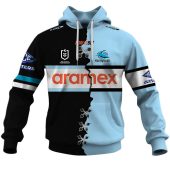 Nrl Cronulla Sutherland Sharks Custom Name Number 2023 Mix Jersey V2 Pullover Hoodie Front.jpg - demo10