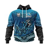 Nrl Cronulla Sutherland Sharks Custom Name Number Indigenous Mascot Pullover Hoodie Front.jpg - demo10