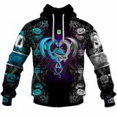 Nrl Cronulla Sutherland Sharks Custom Name Number Rose Dragon Pullover Hoodie Front.jpg - demo10