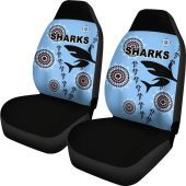Nrl Cronulla Sutherland Sharks Simple Indigenous Blue Car Seat Covers 1.jpg - demo10