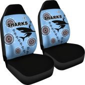Nrl Cronulla Sutherland Sharks Simple Indigenous Blue Car Seat Covers 2.jpg - demo10