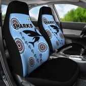 Nrl Cronulla Sutherland Sharks Simple Indigenous Blue Car Seat Covers 3.jpg - demo10
