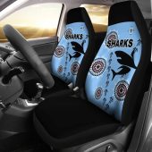 Nrl Cronulla Sutherland Sharks Simple Indigenous Blue Car Seat Covers 4.jpg - demo10