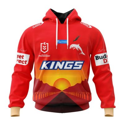 NRL Dolphins Custom Name Number 2023 ANZAC Day Pullover Hoodie