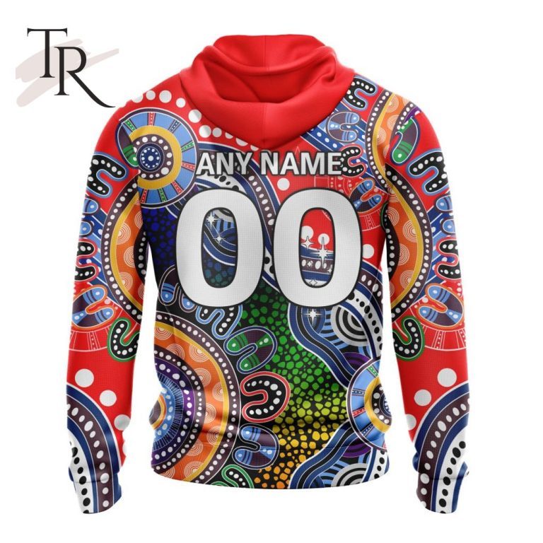 NRL Dolphins Custom Name Number Indigenous Pullover Hoodie NRL Dolphins Custom Name Number Indigenous Pullover Hoodie
