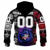 Nrl Dolphins Custom Name Number Rose Dragon Pullover Hoodie Back.jpg - demo10