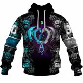 Nrl Gold Coast Titans Custom Name Number Rose Dragon Pullover Hoodie Front.jpg - demo10