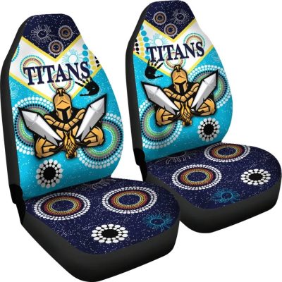 NRL Gold Coast Titans Gladiator Unique Indigenous Car Seat Covers