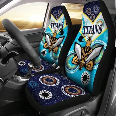NRL Gold Coast Titans Gladiator Unique Indigenous Car Seat Covers