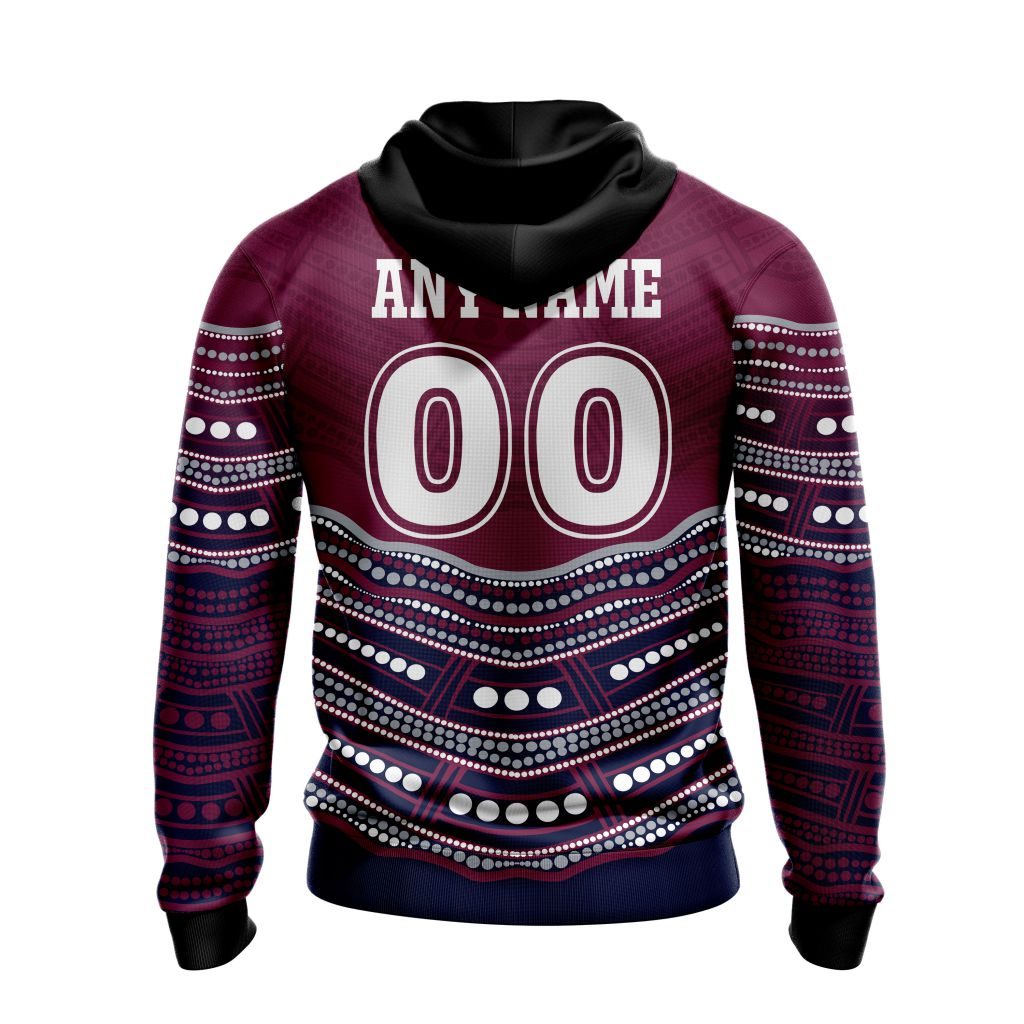 NRL Manly Warringah Sea Eagles Custom Name Number Indigenous Mascot Pullover Hoodie NRL Manly Warringah Sea Eagles Custom Name Number Indigenous Mascot Pullover Hoodie