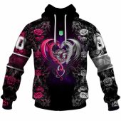 Nrl Manly Warringah Sea Eagles Custom Name Number Rose Dragon Pullover Hoodie Front.jpg - demo10