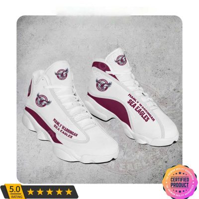 NRL Manly Warringah Sea Eagles White Air Jordan 13 Shoes