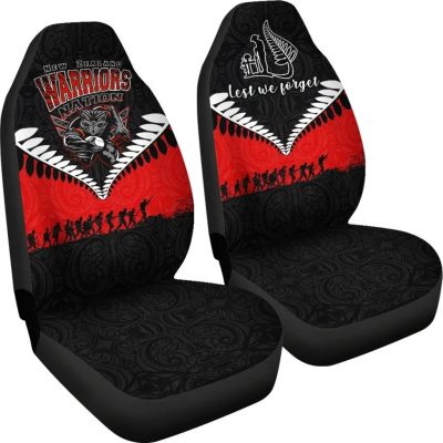 NRL New Zealand Warriors ANZAC Day Black Red Car Seat Covers